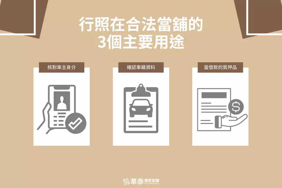 行照在合法當舖的3個用途
