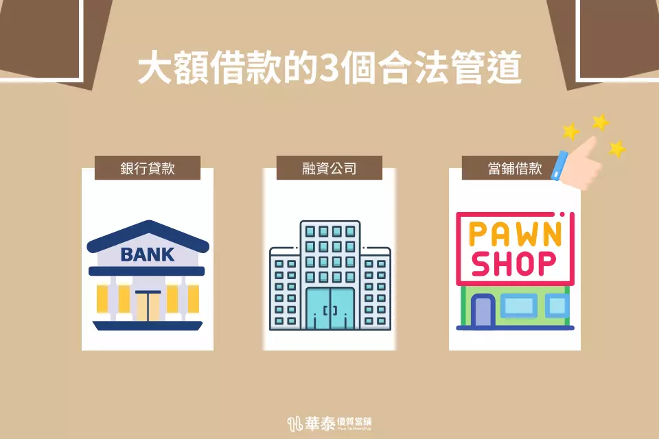 大額借款3個管道