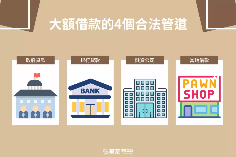 大額借款四個合法管道