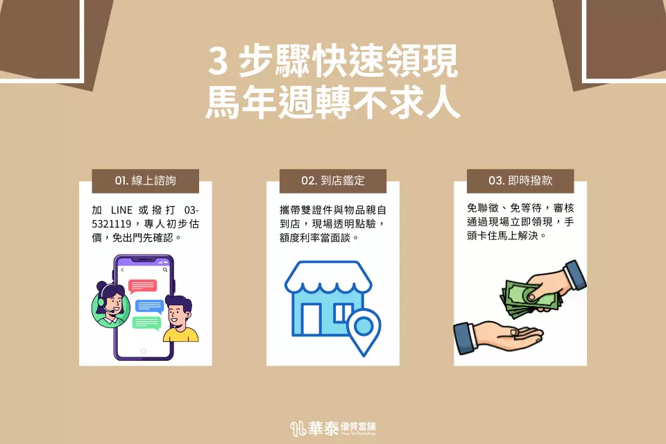 華泰當舖借錢三步驟