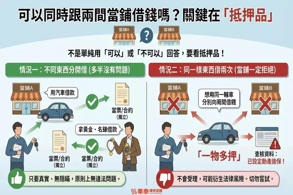 可以同時跟兩間當鋪借錢嗎？關鍵在「抵押品」