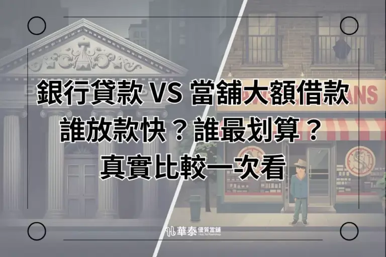 銀行vs 當舖大額借款
